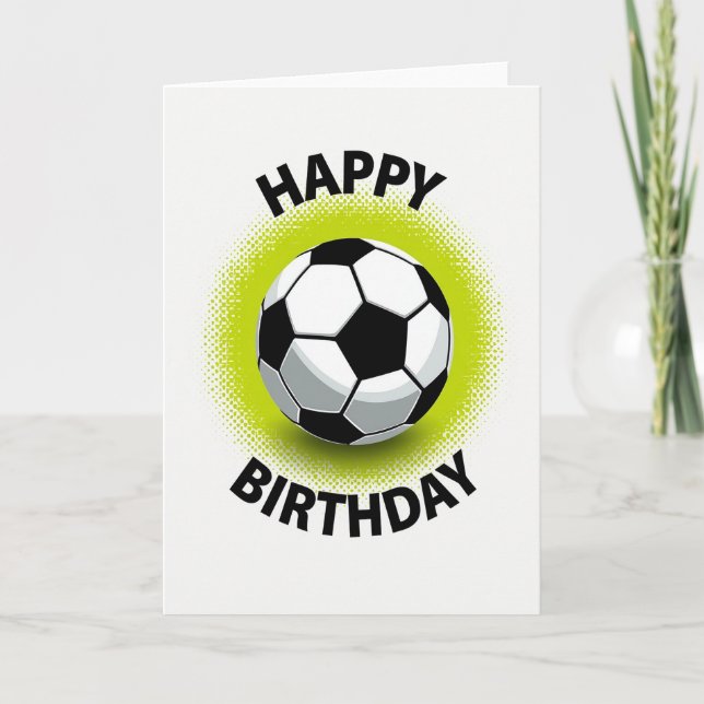 Carte de soccer d'anniversaire avec explosion (Devant)