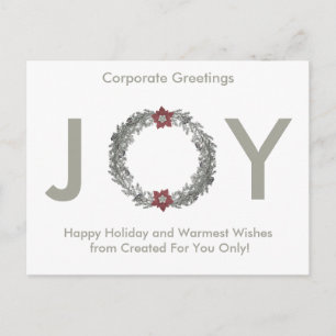 Carte de société élégante argent Joyeuses Fêtes