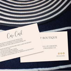 Carte de soin de vêtements Blush Instructions modi