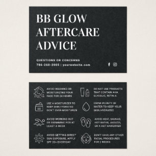 Carte de soins postérieurs Black Facial BB Glow Pr