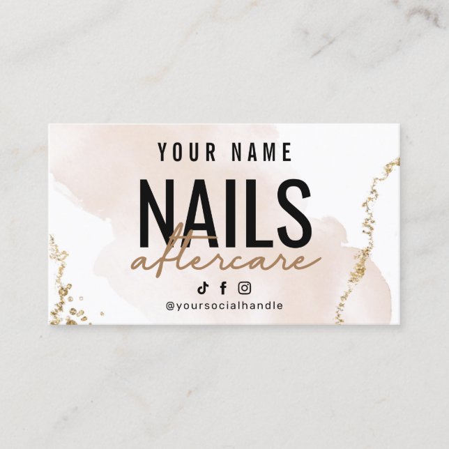 Carte de soins postérieurs Blush Rose Gold Nails (Devant)