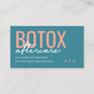 Carte de soins postérieurs Botox turquoise et cora
