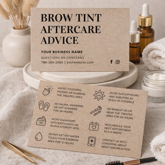Carte de soins postérieurs Kraft Brow Tint Premium (Créateur téléchargé)