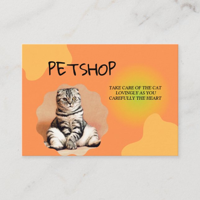 Carte de soins pour chats de magasin d'animaux, ca (Devant)