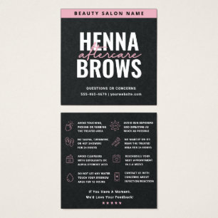 Carte de soins Premium Carré rose noir Henna Brows