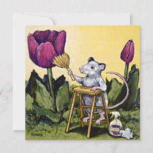 Carte de soins Souris in Tulips