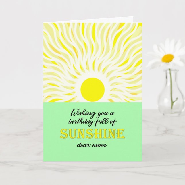 Carte de soleil brillante pour l'anniversaire de m (Petite plante)