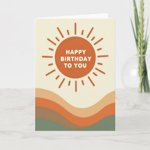 Carte de soleil d'anniversaire nostalgique