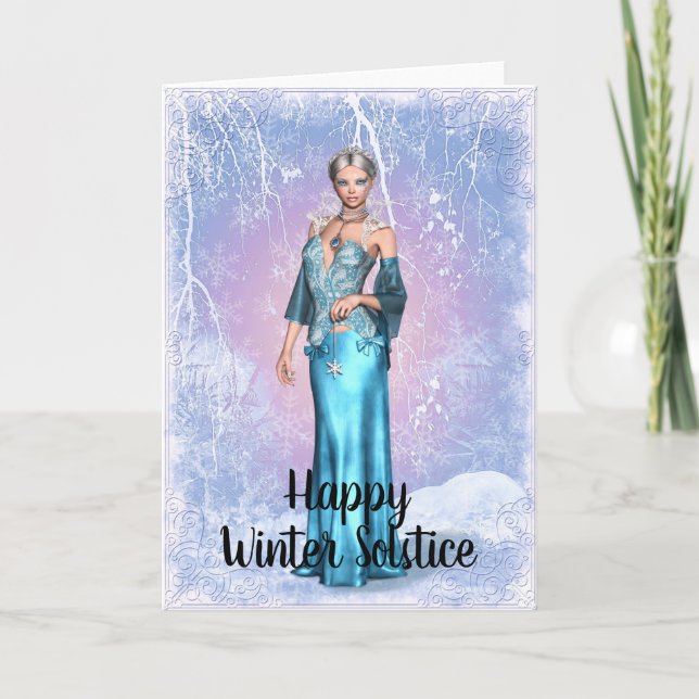 Carte de solstice d'hiver pour femme de flocon de  (Devant)