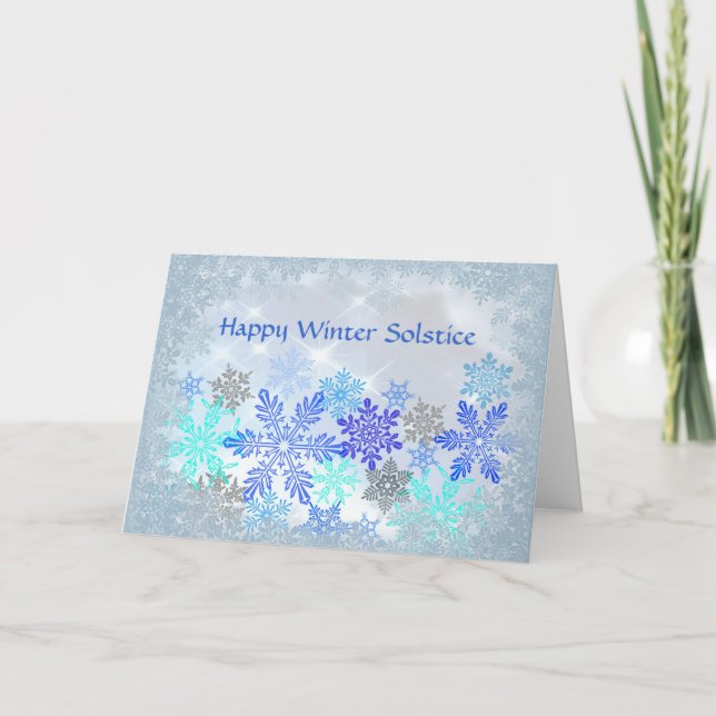 Carte de solstice hiver Design Snowflakes (Devant)