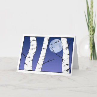 Carte de solstice/Noël de bouleaux d'hiver