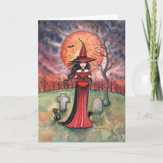 Carte de sorcière Halloween par Molly Harrison (Devant)