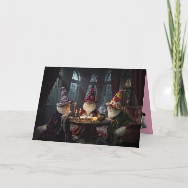 Carte de sorcière persane blanche mignonne (Devant)
