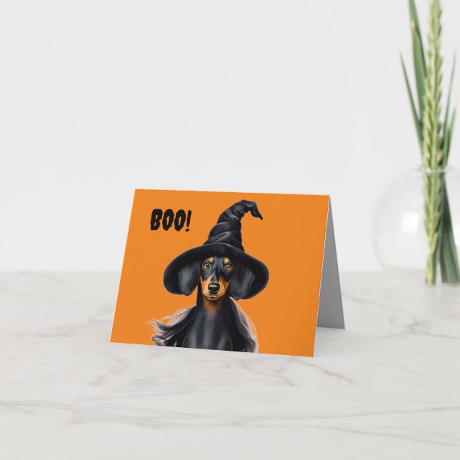 Carte de sortie Halloween Dachshund (Devant)