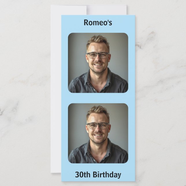 Carte de souhaits d'anniversaire bleu (Devant)