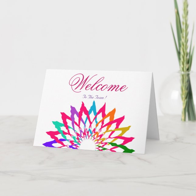 Carte de souhaits de bienvenue Lotus Minimal Blanc (Devant)