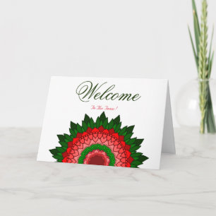 Carte de souhaits de bienvenue Lotus Minimal Blanc