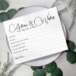 Carte de souhaits minimaux simples conseils de Mar<br><div class="desc">Mariage Conseils et voeux Cartes pour mariée et gardienne de mariée,  Voeux pour M. & Mme - Fête des mariées,  Jeux de Bachelorette.</div>