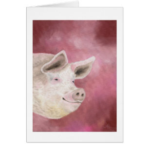 Carte de sourire de porc