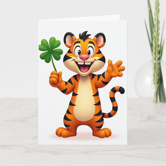 Carte de sourire du tigre chanceux (Devant)