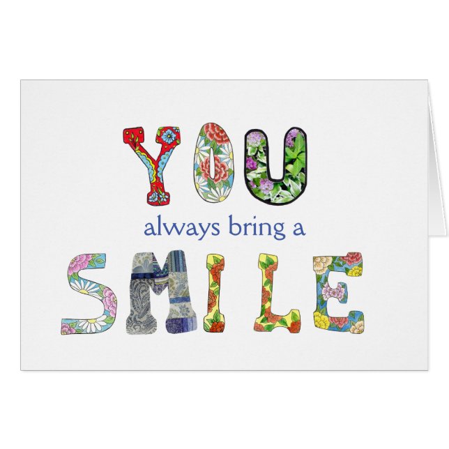 Carte de sourire intérieure vide (Devant horizontal)