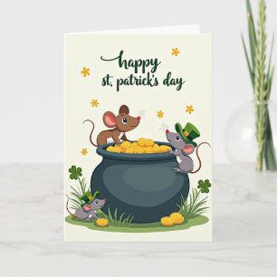 Carte de souris de la Saint-Patrick chanceuse