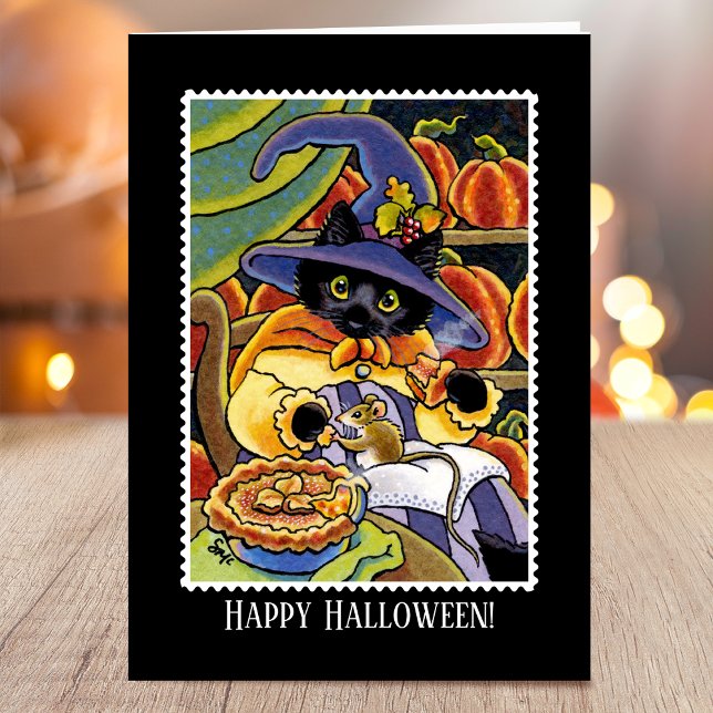 Carte de souris Halloween Pie Witch Black Cat (Créateur téléchargé)