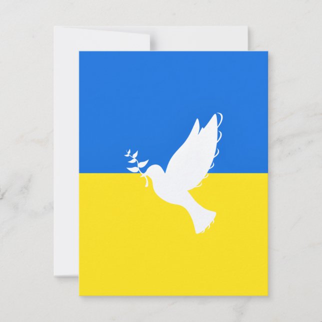 Carte de soutien à l'Ukraine Peace Dove - Liberté (Devant)