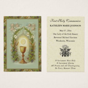 Carte de souvenir catholique de première communion