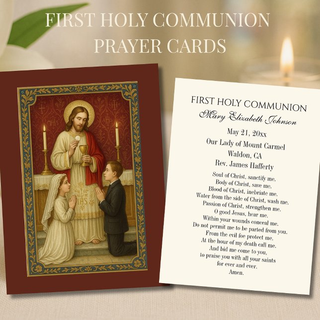 Carte de souvenir catholique de première communion (Créateur téléchargé)