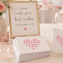 Carte de souvenir de Baby Shower avec des cœurs