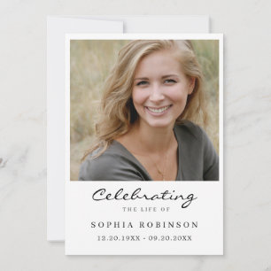 Carte de souvenir de célébration de vie avec photo