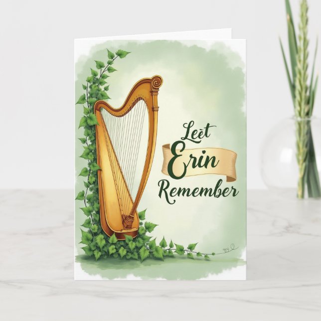 Carte de Souvenir de la Harpe Dorée d'Erin (Devant)