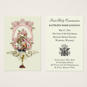 Carte de souvenir de première communion catholique