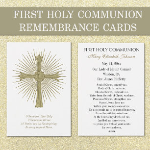 Carte de souvenir de première communion catholique