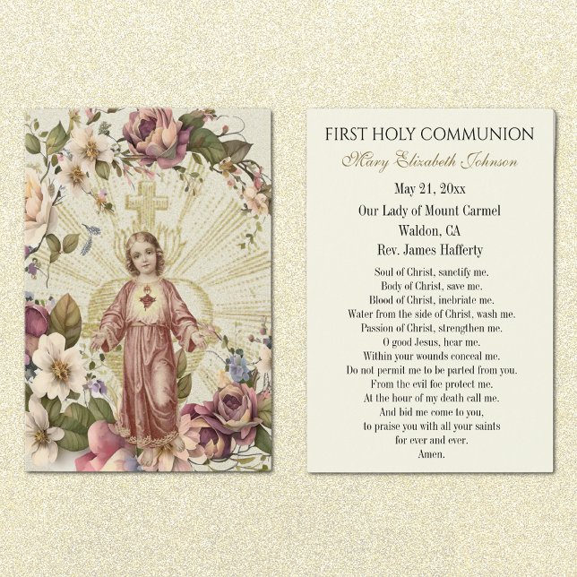 Carte de souvenir de première communion catholique (Créateur téléchargé)