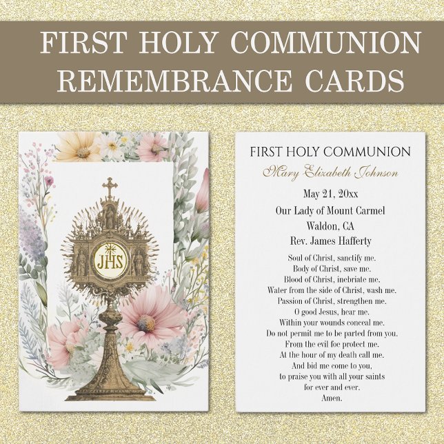 Carte de souvenir de première communion catholique (Créateur téléchargé)
