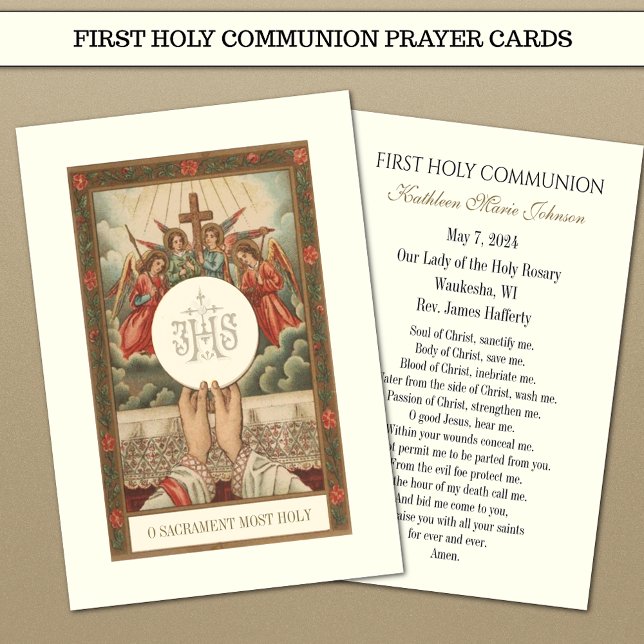 Carte de souvenir de première communion catholique (Créateur téléchargé)