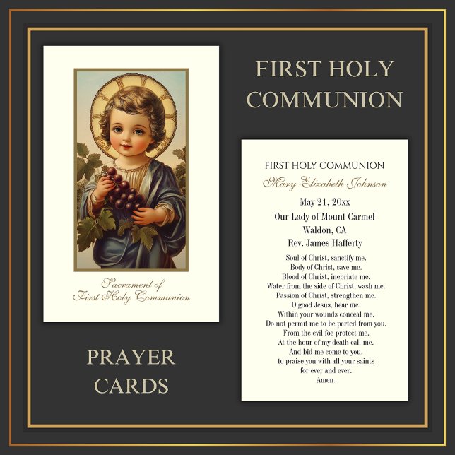 Carte de souvenir de première communion catholique (Créateur téléchargé)