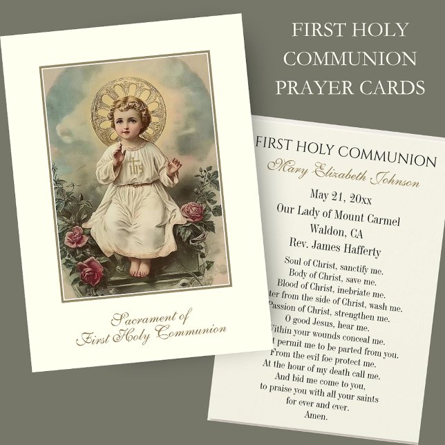 Carte de souvenir de première communion catholique (Créateur téléchargé)