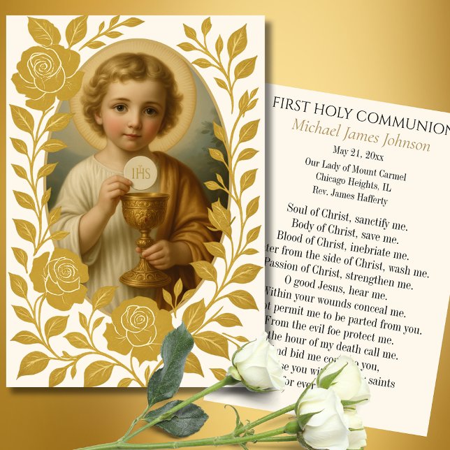 Carte de souvenir de première communion catholique (Créateur téléchargé)