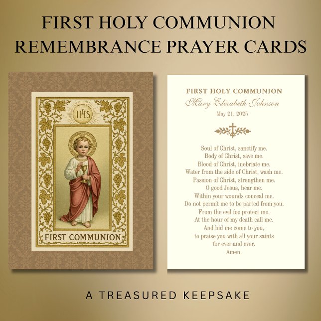 Carte de souvenir de première communion catholique (Créateur téléchargé)