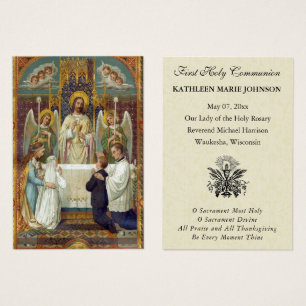 Carte de souvenir de première communion catholique