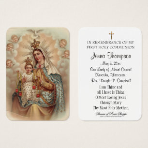 Carte de souvenir de première communion du Mont Ca