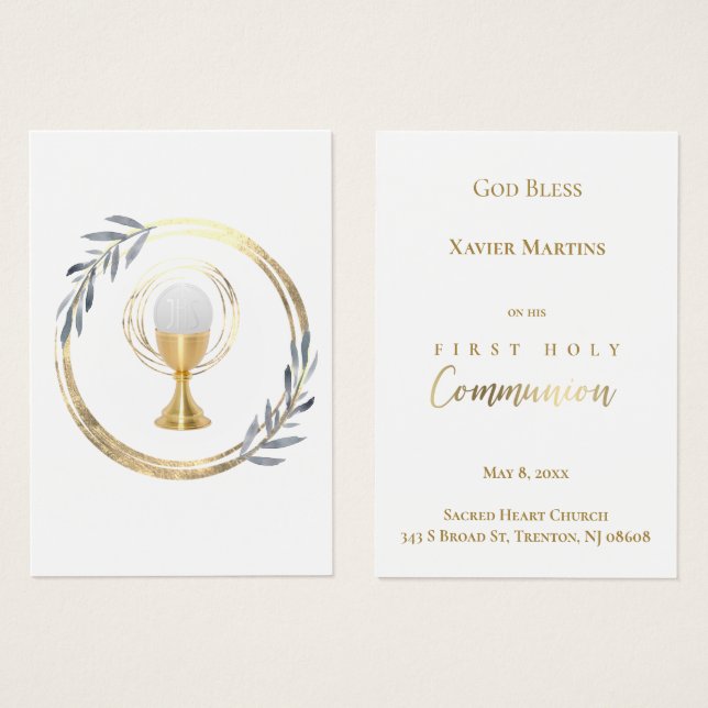 Carte de souvenir feuille bleu poussiéreux de la p (Devant & derrière)