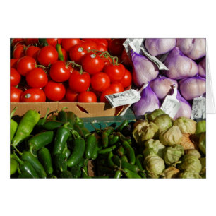 Carte de stand du marché des légumes