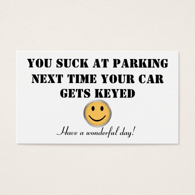 Carte de stationnement personnalisée (Devant)