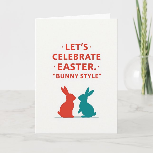 Carte de style de lapin de Pâques (Devant)