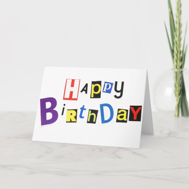 Carte de style de note d'anniversaire joyeuse (Devant)