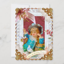 Carte de style Dresden 'Lovey Dovey' victorien